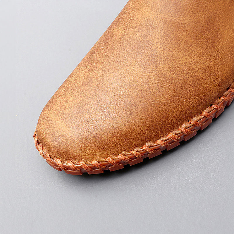 Herre minimalistiske slip-on læderloafers - Barfodskomfortsko