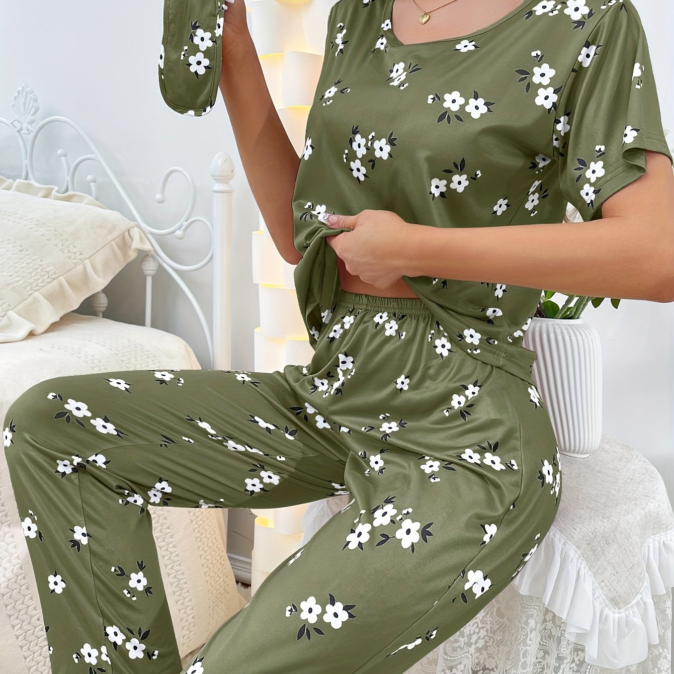 Casual Langærmet Pyjamasæt – Trendy & Behagelig med Print