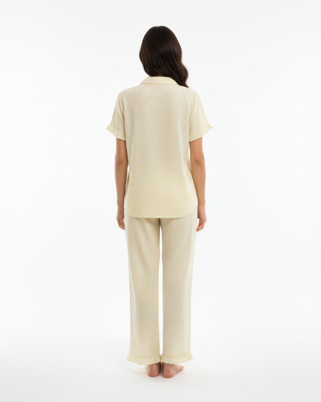 Kvinders lang gul pyjamas