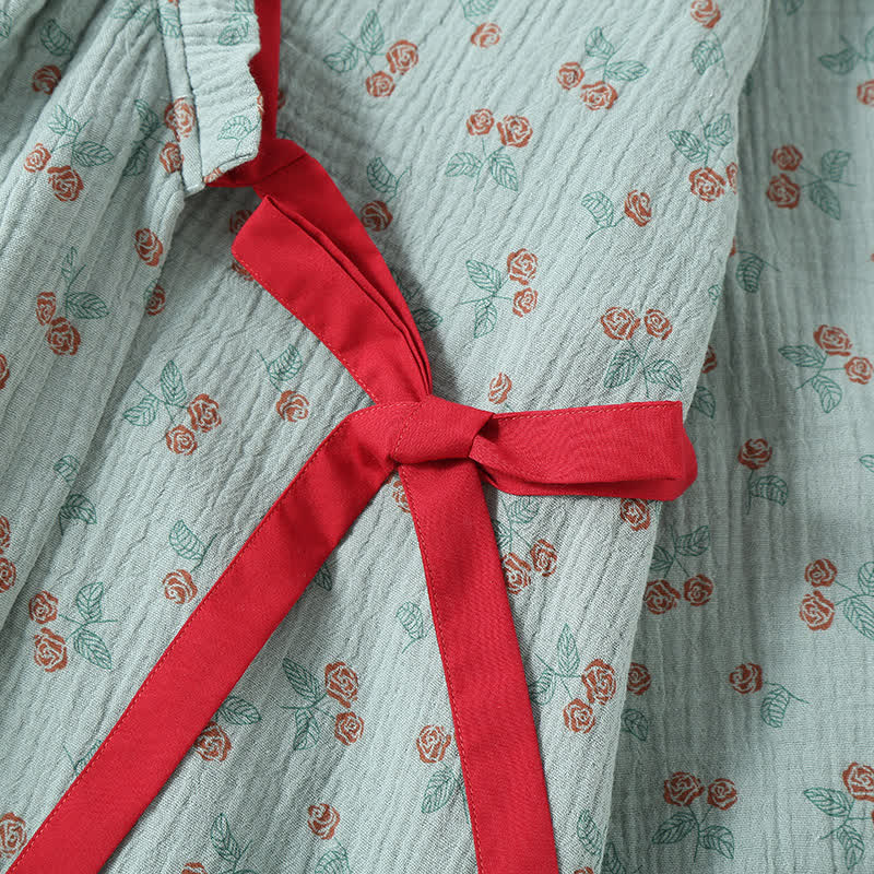 Kvinders Kimono Rural Rose Bomuldsgaze Pyjamasæt