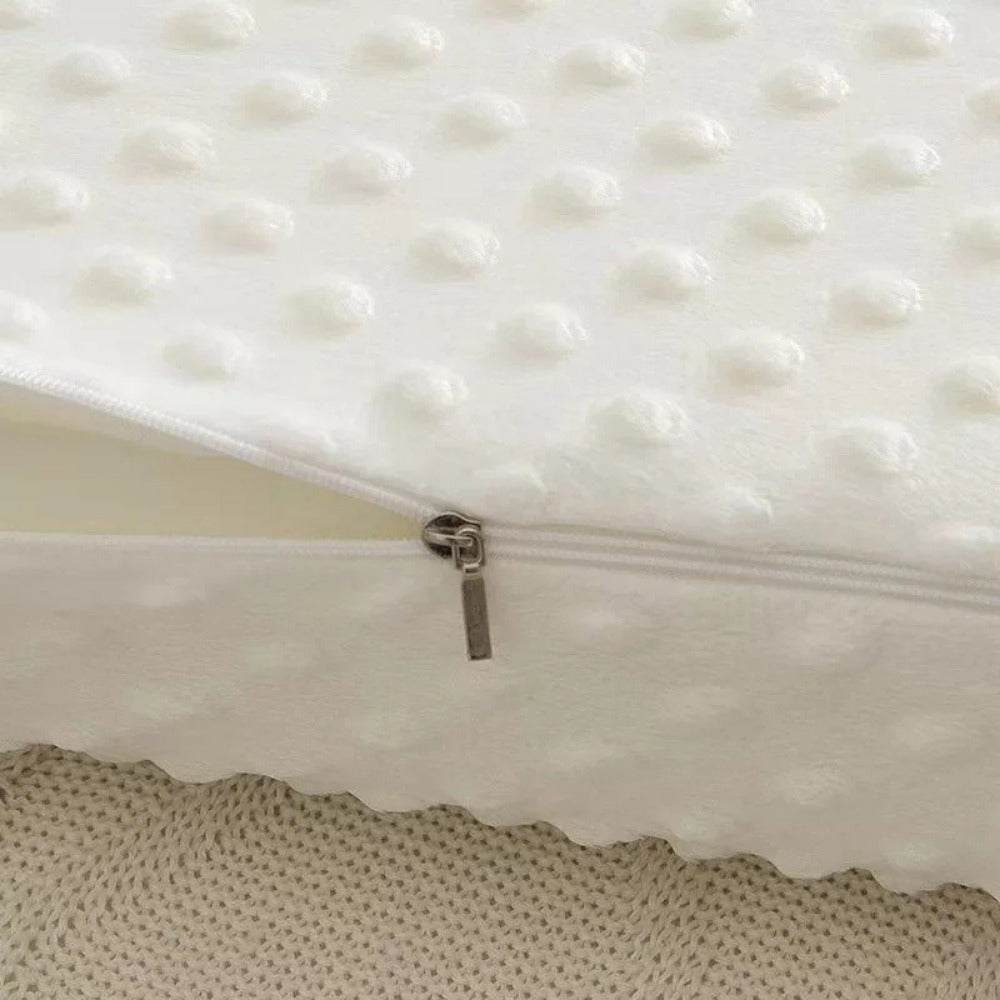 Wave Line Memory Foam-pude - Langsomt reboundende ergonomisk konturdesign, hypoallergenisk hvid pude til nakke- og rygstøtte