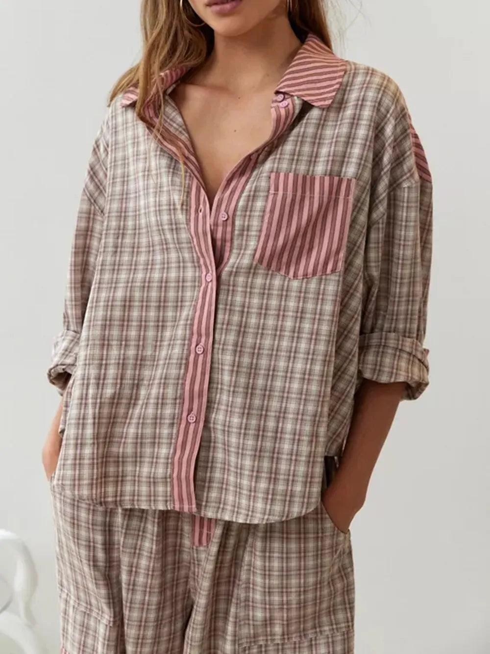 Luksuriøst pyjamassæt med afslappet pasform til kvinder i 2 dele - Komfort, kvalitet