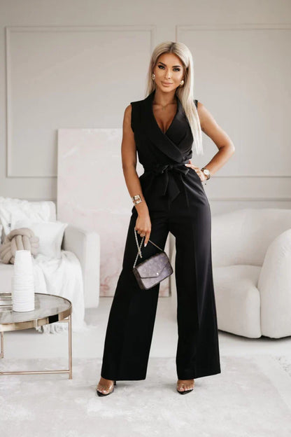Elegant ærmeløs V-hals jumpsuit – Chic, Komfortabel, Alsidig