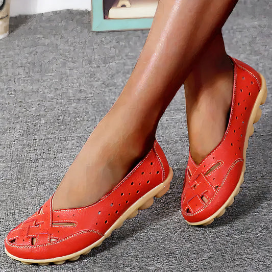 Kvinders Premium Perforerede Læder Loafers – Alsidige, Fleksible