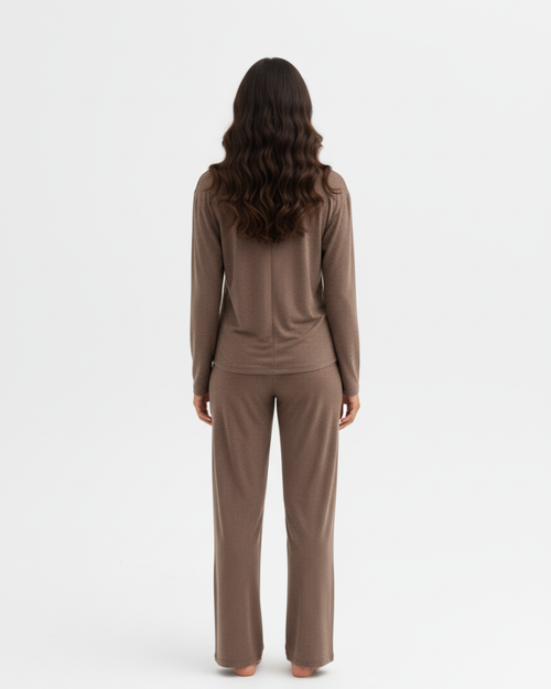 Kvinders brun lang pyjamas