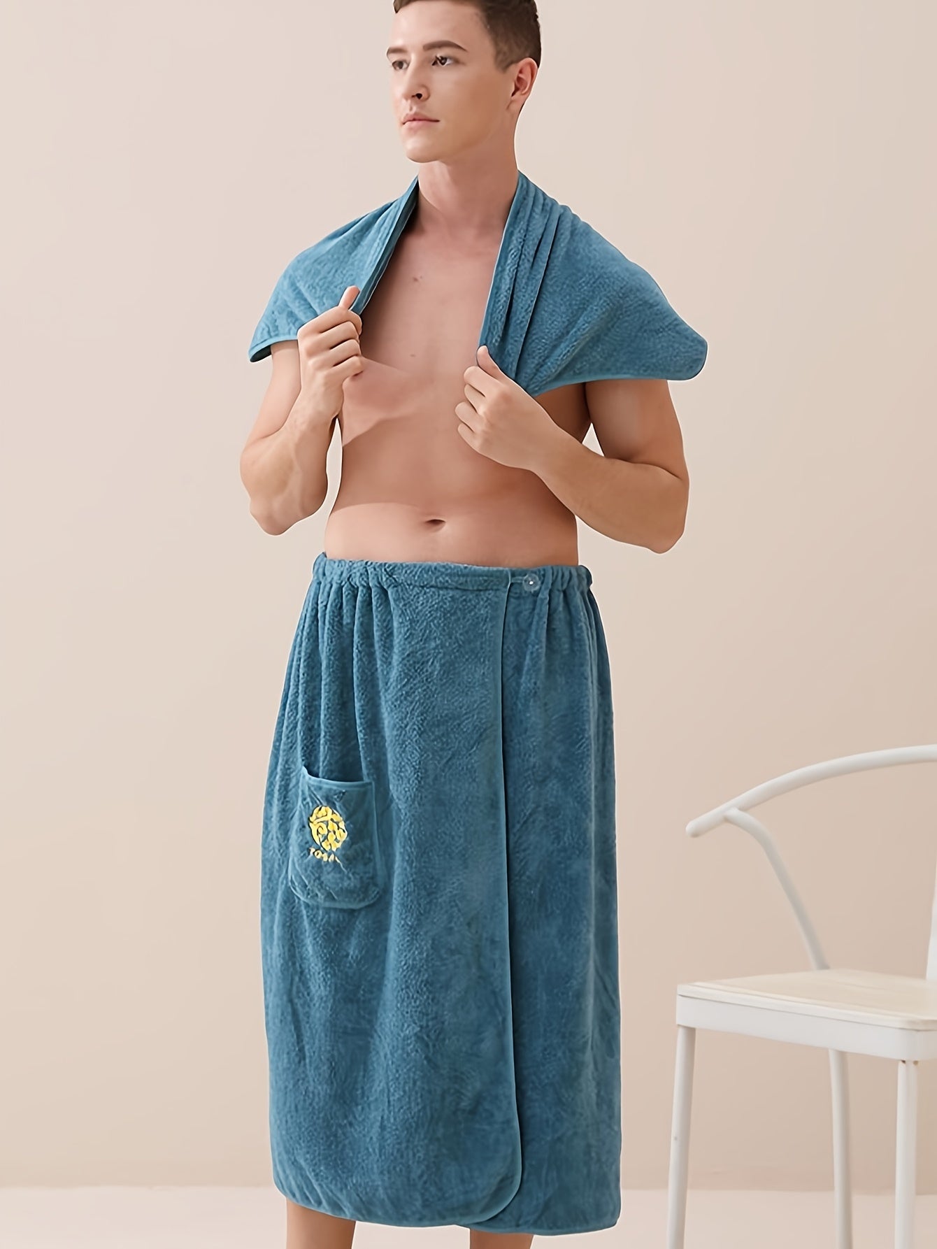 Håndklæde Badekåbe til Mænd – Superabsorberende og Komfortabel Spa Wrap