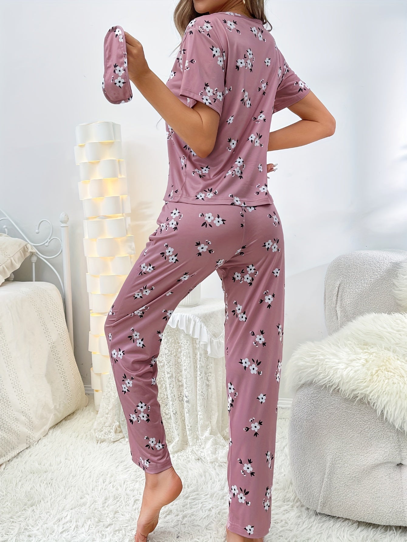 Casual Langærmet Pyjamasæt – Trendy & Behagelig med Print