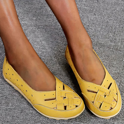 Kvinders Premium Perforerede Læder Loafers – Alsidige, Fleksible
