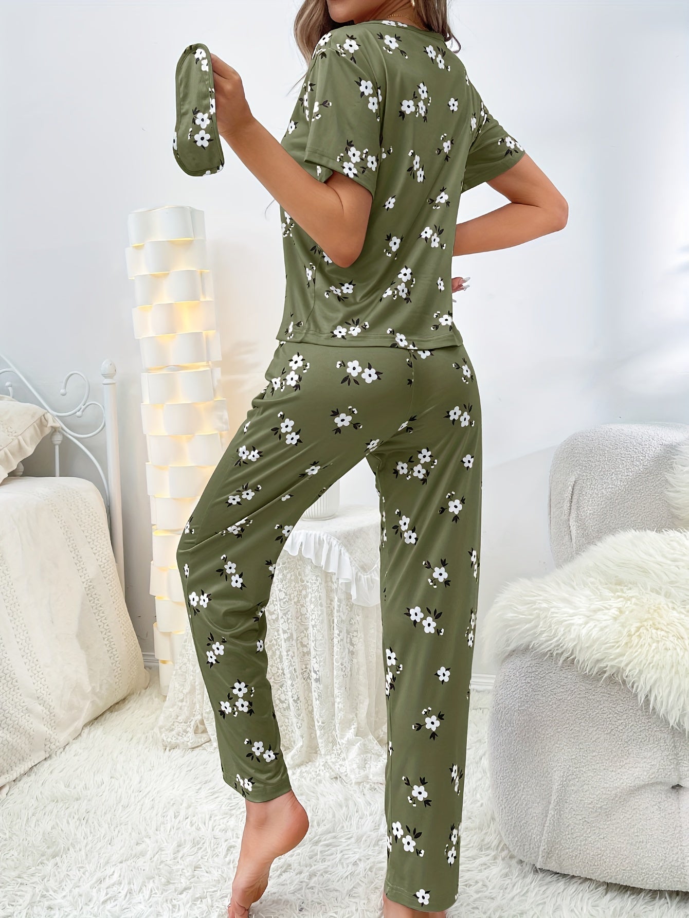 Casual Langærmet Pyjamasæt – Trendy & Behagelig med Print
