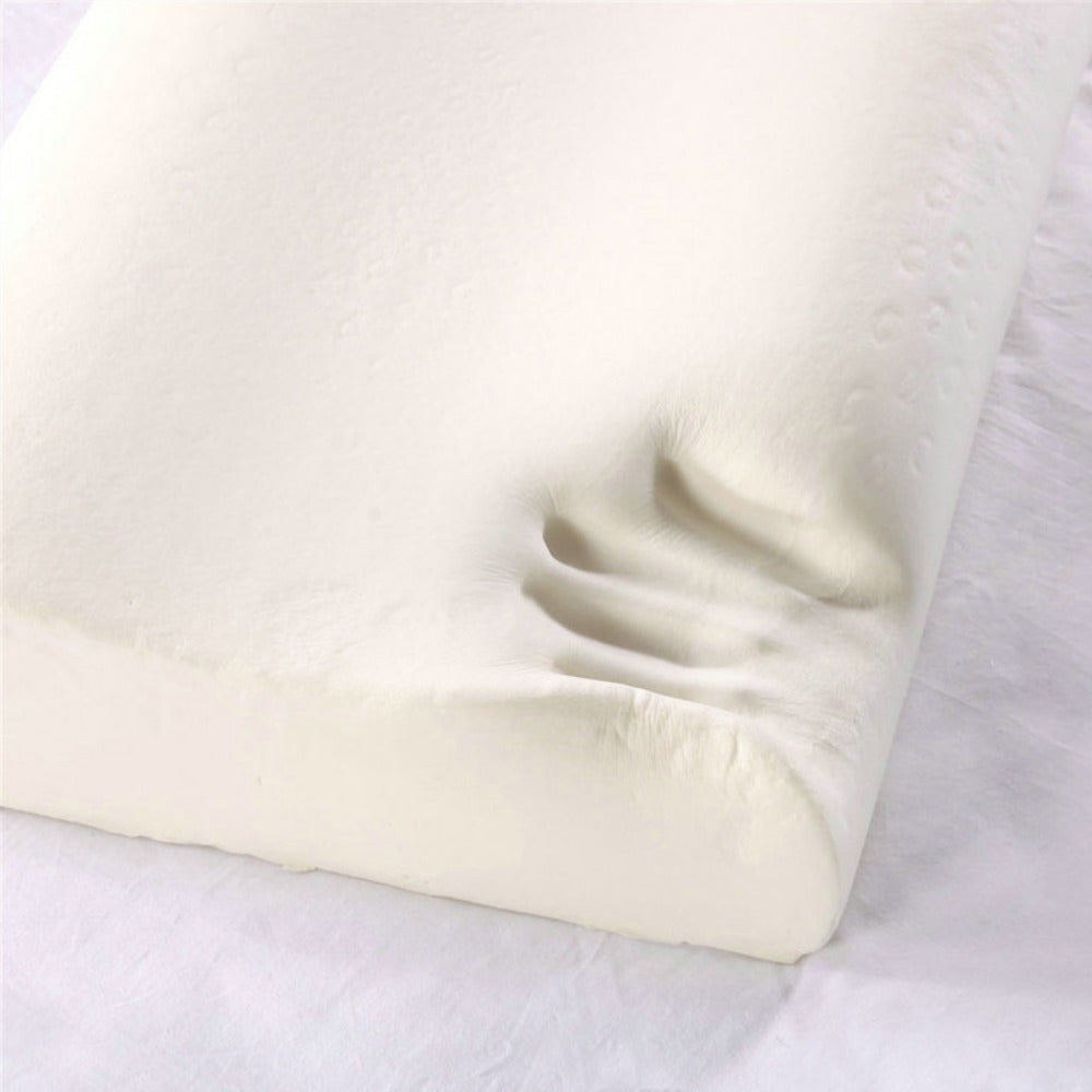 Wave Line Memory Foam-pude - Langsomt reboundende ergonomisk konturdesign, hypoallergenisk hvid pude til nakke- og rygstøtte