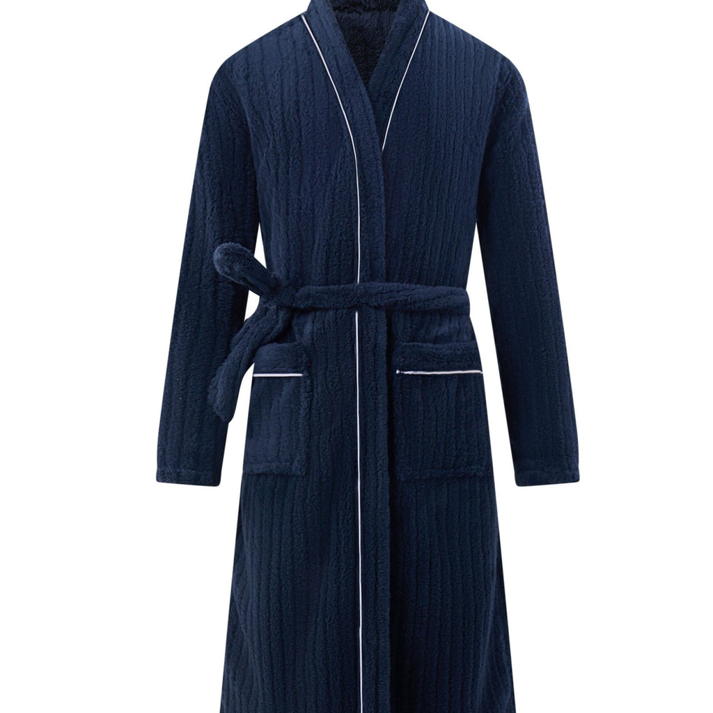 Herre Badekåbe i Navy Velour – Klassisk Komfort
