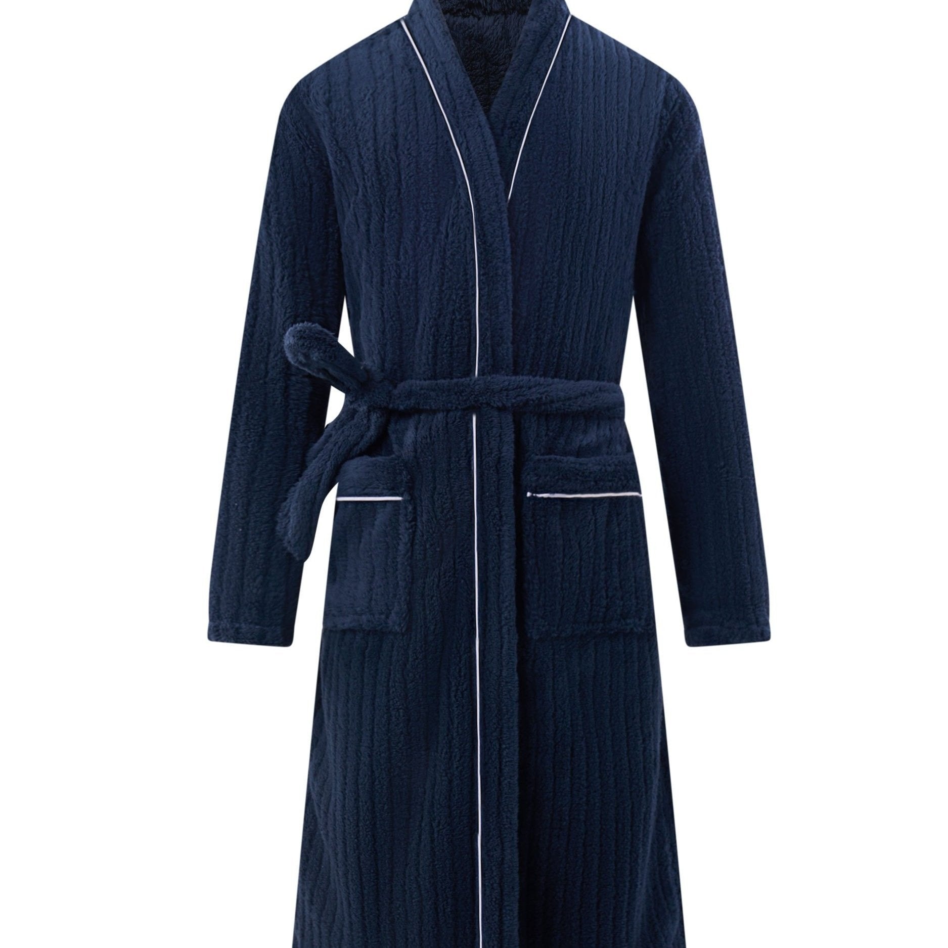 Herre Badekåbe i Navy Velour – Klassisk Komfort