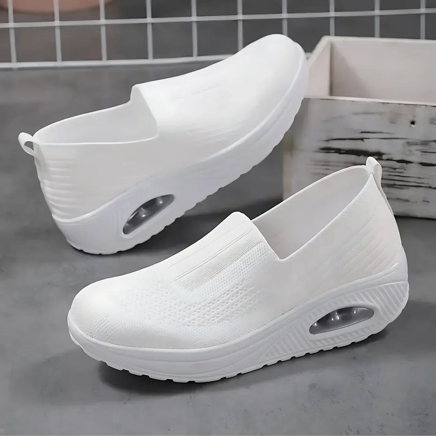 Dame Slip On Støttende Hævede Sneakers