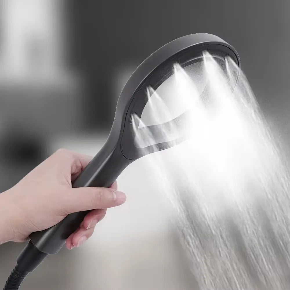 Turbo Spray Booster Brusehoved Med Højtryk Og Vandbesparende Dysse