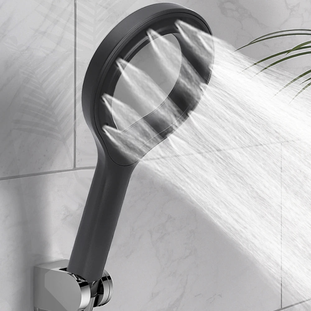 Turbo Spray Booster Brusehoved Med Højtryk Og Vandbesparende Dysse