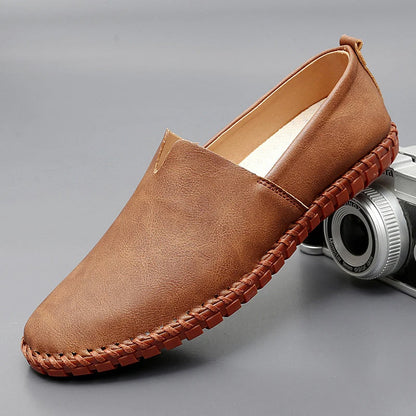 Herre minimalistiske slip-on læderloafers - Barfodskomfortsko