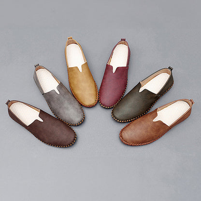Herre minimalistiske slip-on læderloafers - Barfodskomfortsko