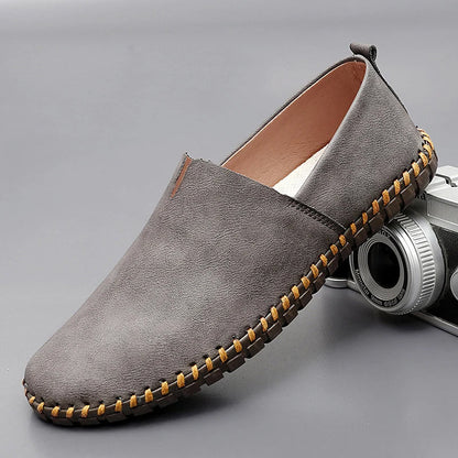 Herre minimalistiske slip-on læderloafers - Barfodskomfortsko