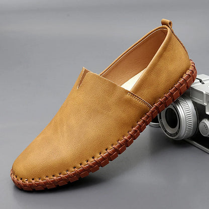 Herre minimalistiske slip-on læderloafers - Barfodskomfortsko