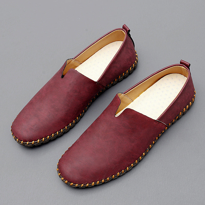 Herre minimalistiske slip-on læderloafers - Barfodskomfortsko