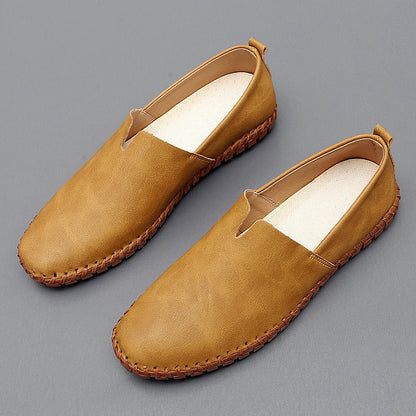 Herre minimalistiske slip-on læderloafers - Barfodskomfortsko