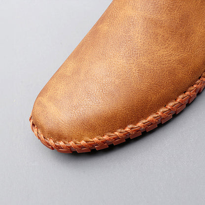 Herre minimalistiske slip-on læderloafers - Barfodskomfortsko