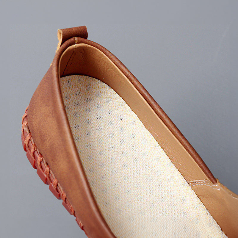 Herre minimalistiske slip-on læderloafers - Barfodskomfortsko
