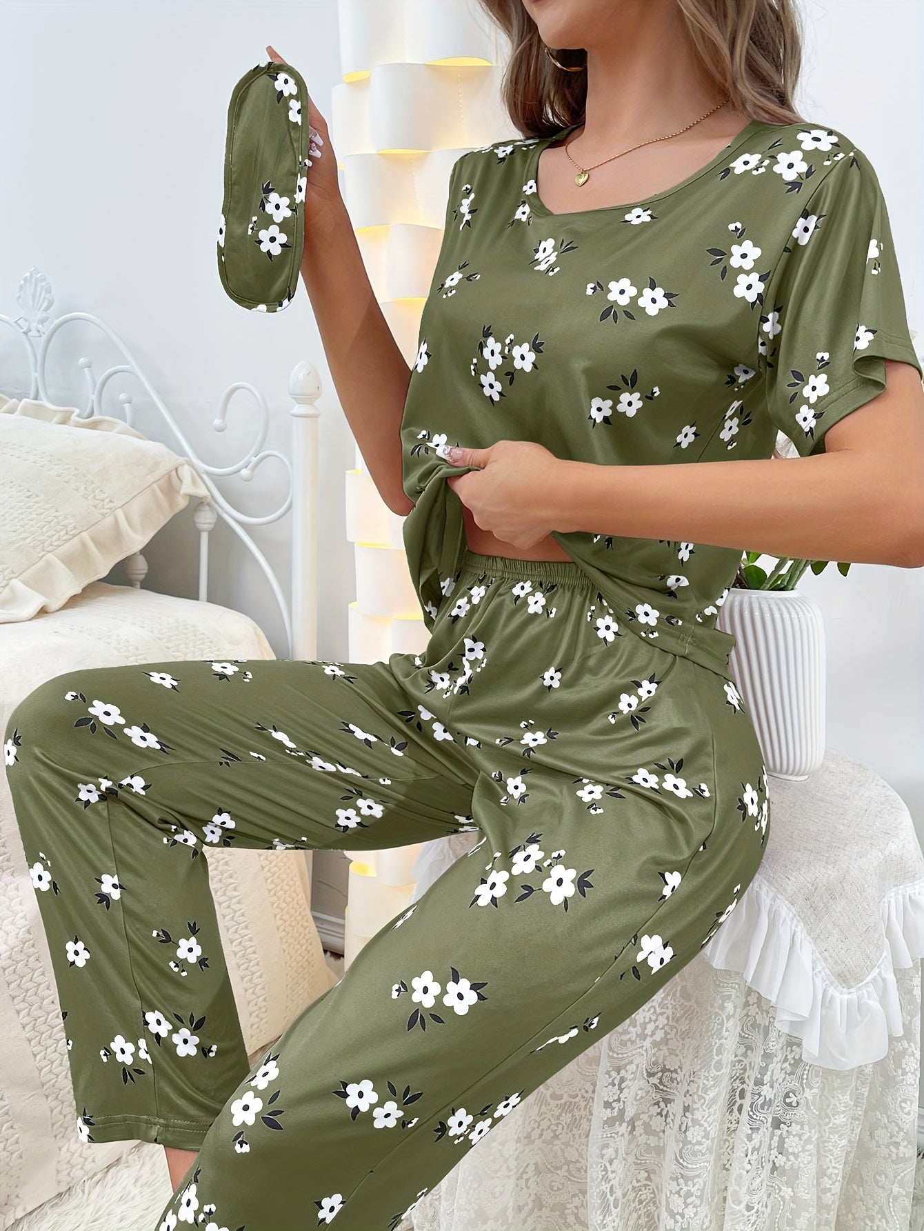 Casual Langærmet Pyjamasæt – Trendy & Behagelig med Print