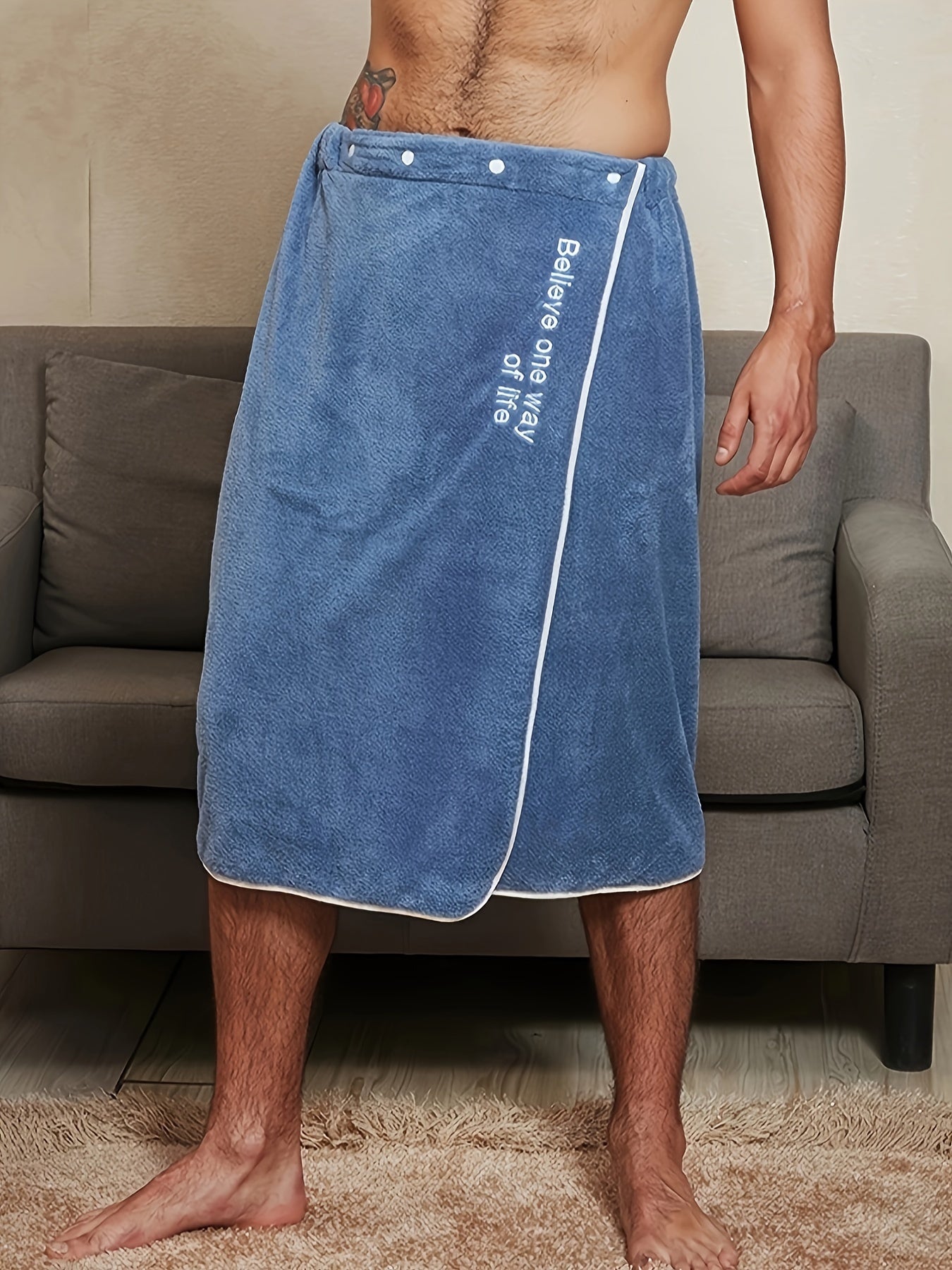 Håndklæde Badekåbe til Mænd – Superabsorberende og Komfortabel Spa Wrap
