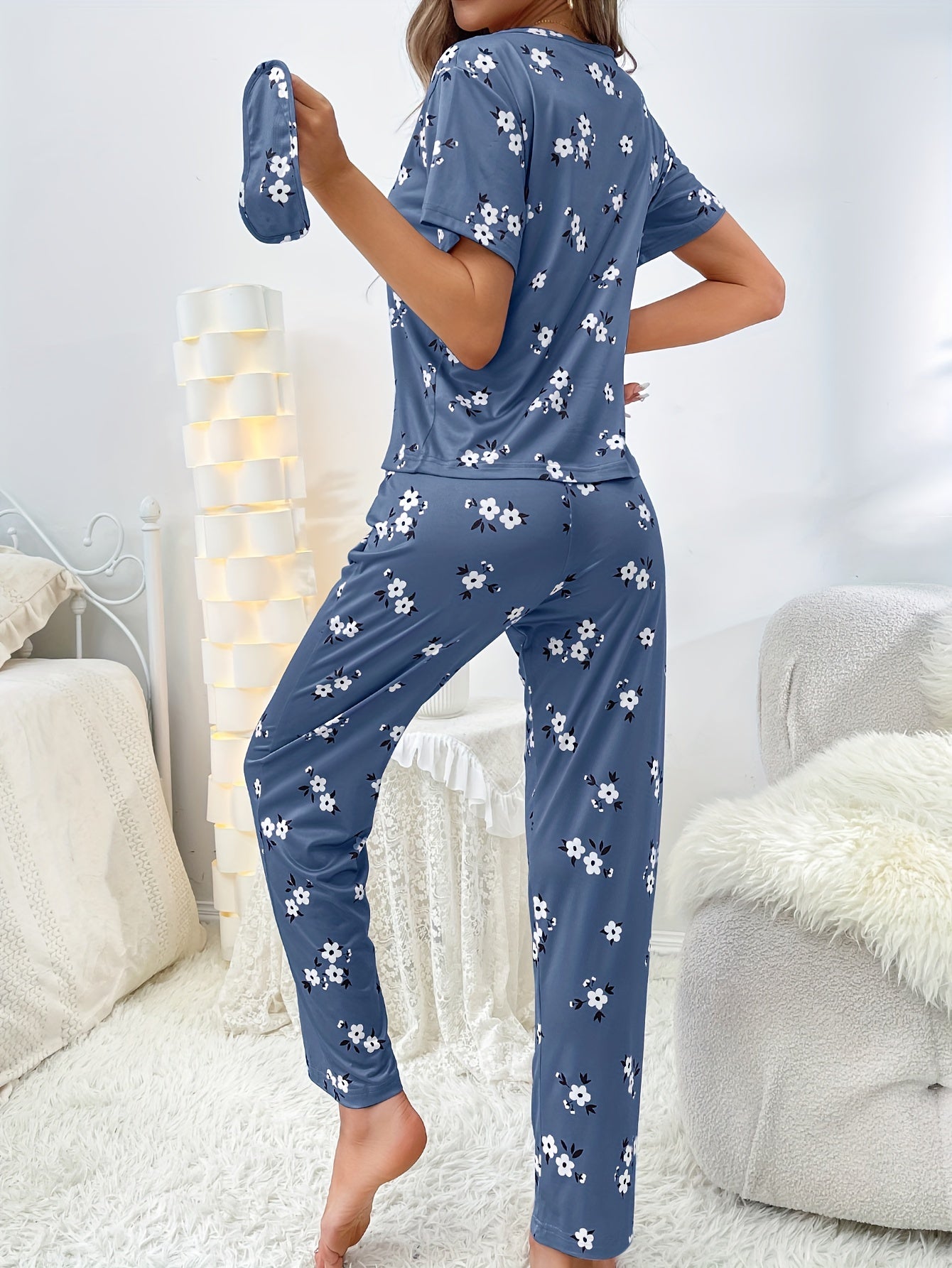 Casual Langærmet Pyjamasæt – Trendy & Behagelig med Print