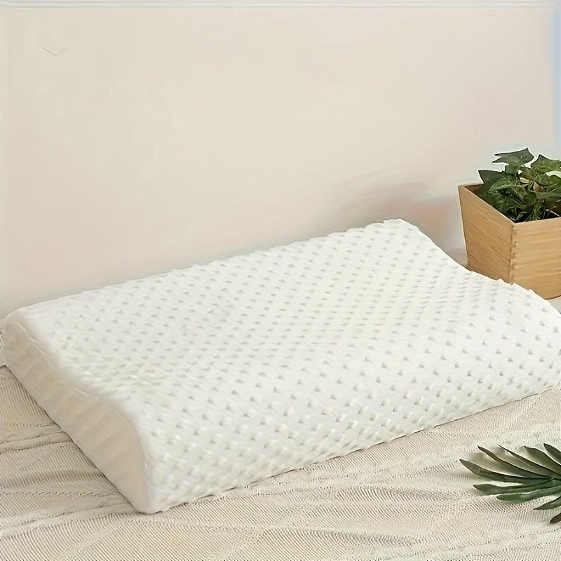 Wave Line Memory Foam-pude - Langsomt reboundende ergonomisk konturdesign, hypoallergenisk hvid pude til nakke- og rygstøtte