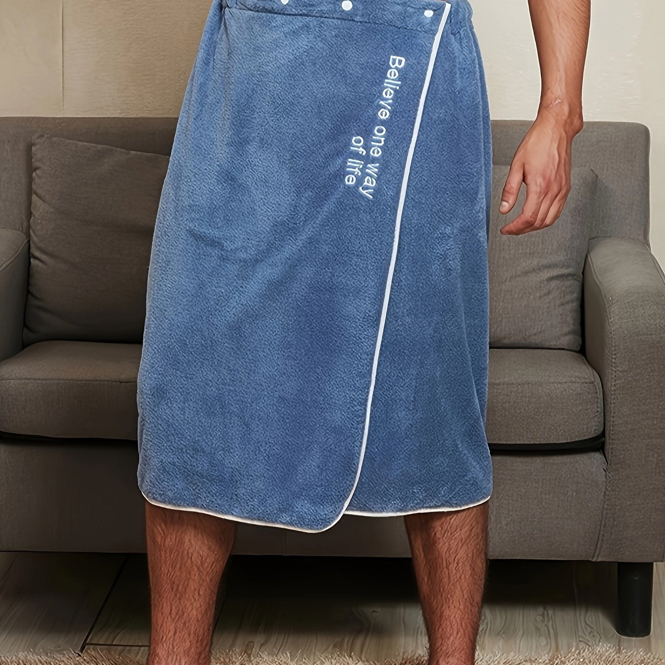 Håndklæde Badekåbe til Mænd – Superabsorberende og Komfortabel Spa Wrap