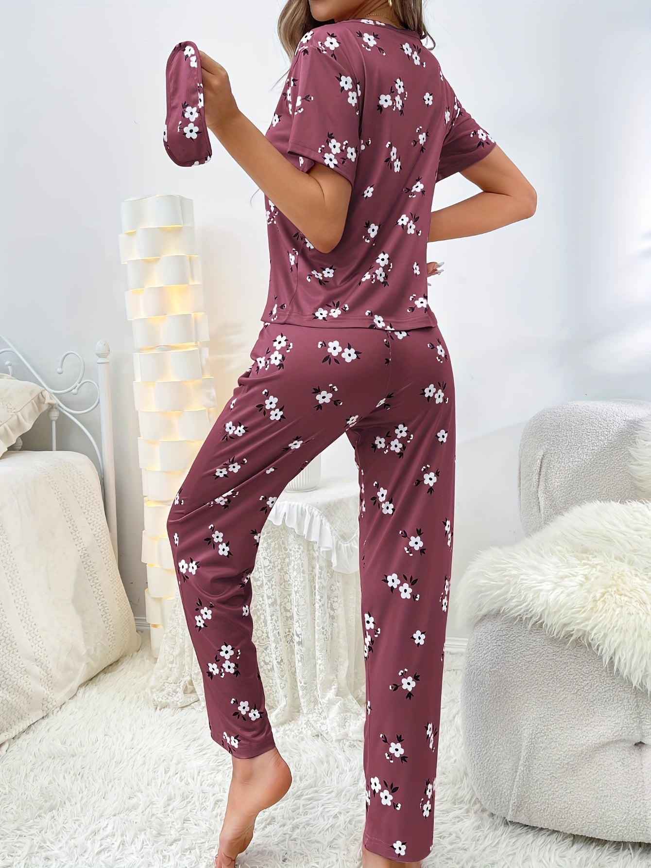 Casual Langærmet Pyjamasæt – Trendy & Behagelig med Print