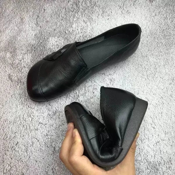 Kvinders Ægte Læder Loafers – Blød Sål, Slip-on Komfort & Stilfuld Design